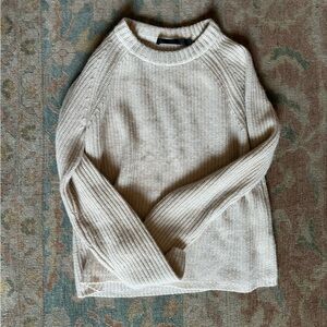 Jenni Kayne cashmere fisherman sweater in oatmeal XS